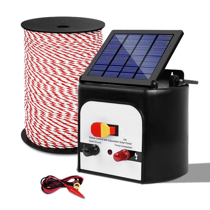 Giantz Electric Fence Energiser 8km Solar Powered Charger