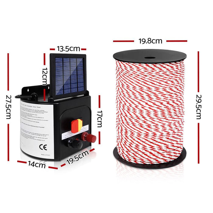Giantz Electric Fence Energiser 5km Solar Powered Charger