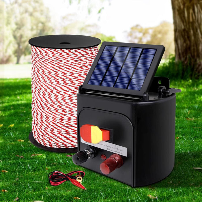 Giantz Electric Fence Energiser 5km Solar Powered Charger