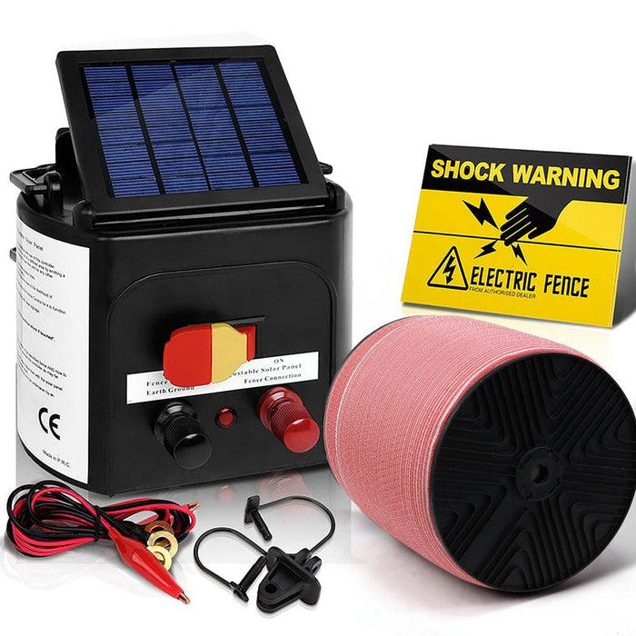 Giantz Electric Fence Energiser 3km Solar Powered Energizer