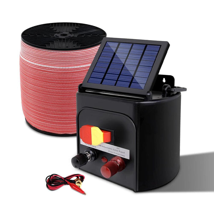 Giantz Electric Fence Energiser 3km Solar Powered Energizer