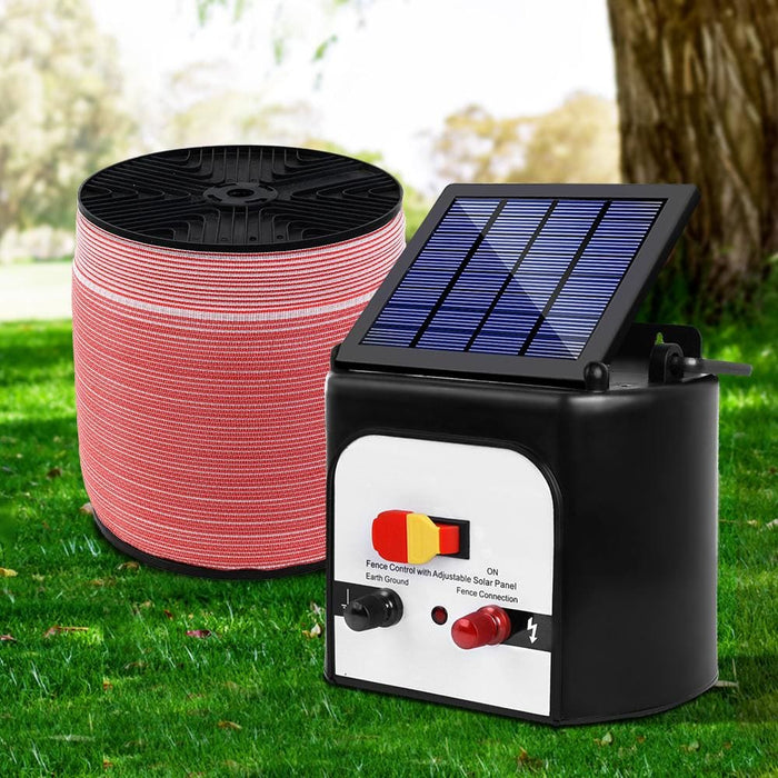 Giantz Electric Fence Energiser 8km Solar Powered Energizer