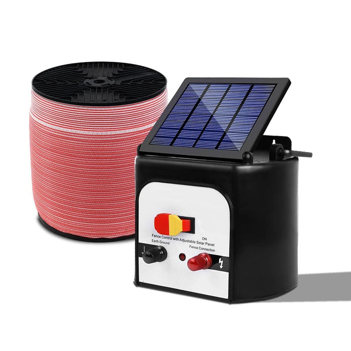 Giantz Electric Fence Energiser 8km Solar Powered Energizer