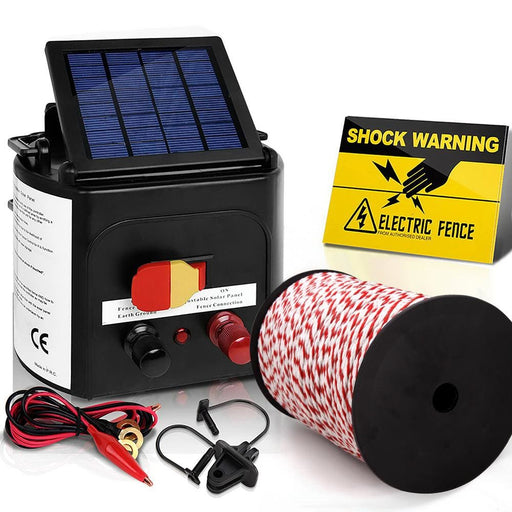 Giantz Electric Fence Energiser 3km Solar Powered Energizer