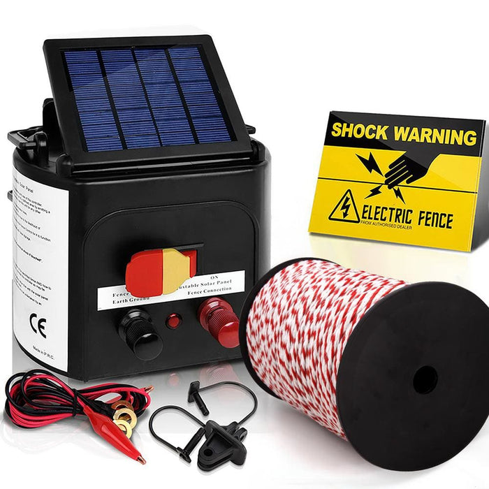 Giantz Electric Fence Energiser 3km Solar Powered Energizer