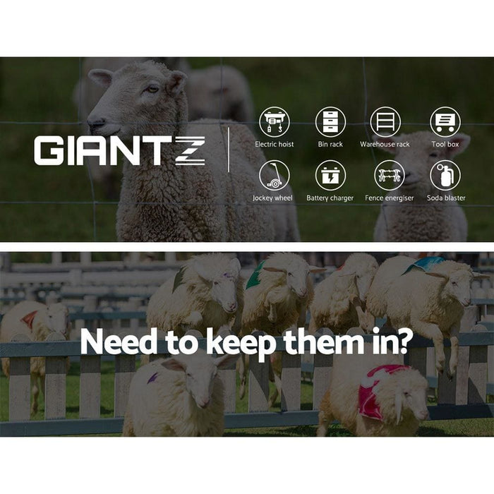 Giantz 8km Solar Electric Fence Energiser Charger with 500m