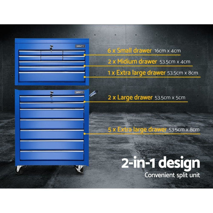 Giantz Tool Chest And Trolley Box Cabinet 16 Drawers Cart