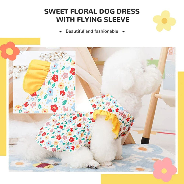 Girl Floral Dog Dress Pet Clothes
