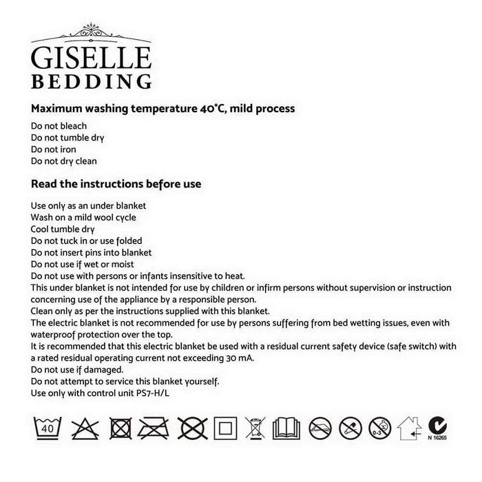 Giselle Bedding 3 Setting Fully Fitted Electric Blanket