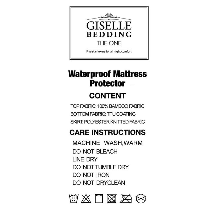 Giselle Bedding Bamboo Mattress Protector Single