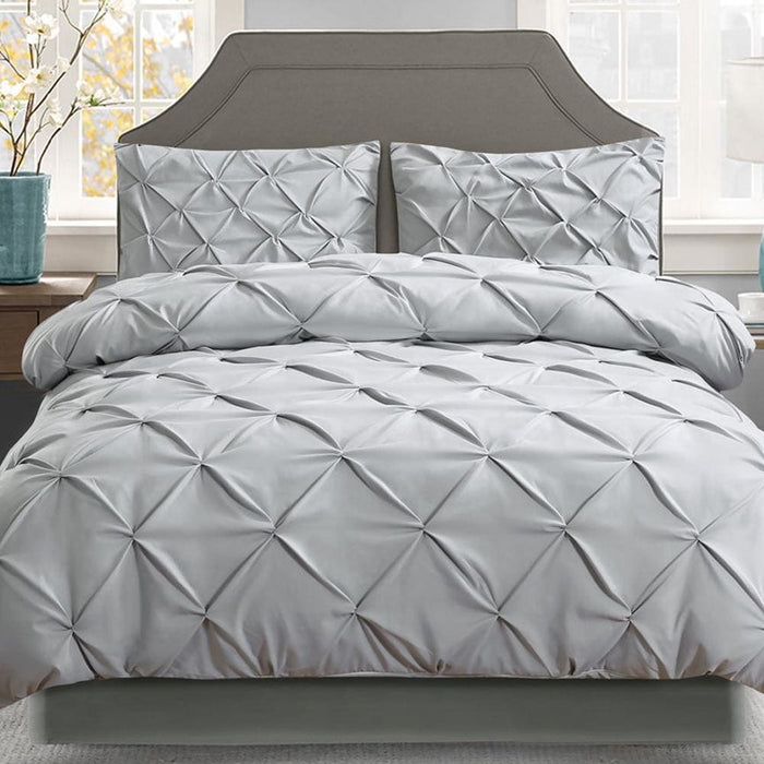 Giselle Bedding King Size Quilt Cover Set - Grey