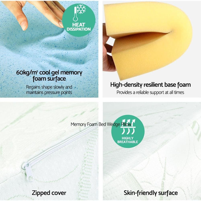 Goslash Picks Giselle Bedding 2x Memory Foam Wedge Pillow