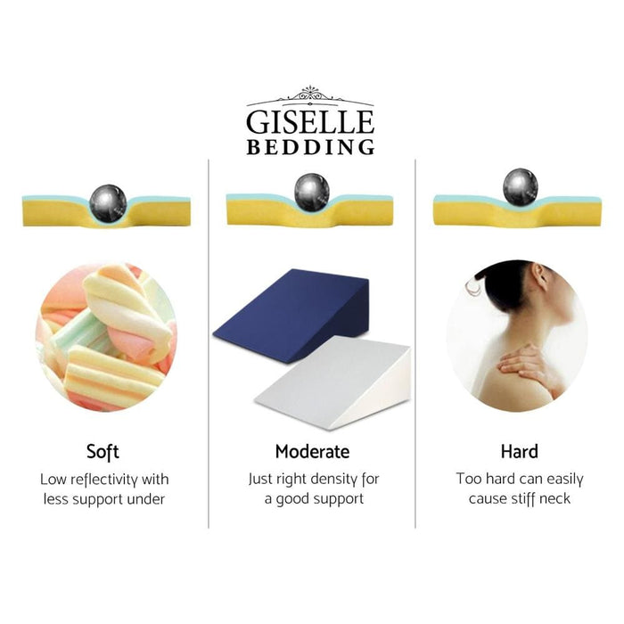 Giselle Bedding 2x Memory Foam Wedge Pillow Neck Back
