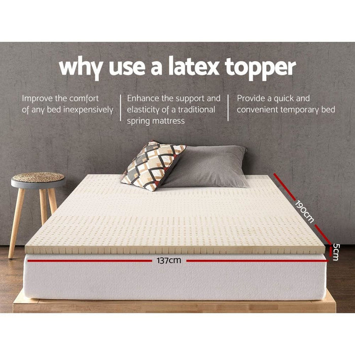 Giselle Bedding Pure Natural Latex Mattress Topper 7 Zone