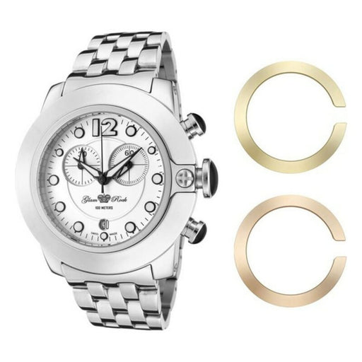 Glam Rock Gr32154 Ladies Quartz Watch White 44mm