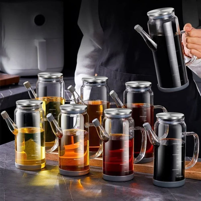 Glass Condiment Bottle for Kitchen Cooking