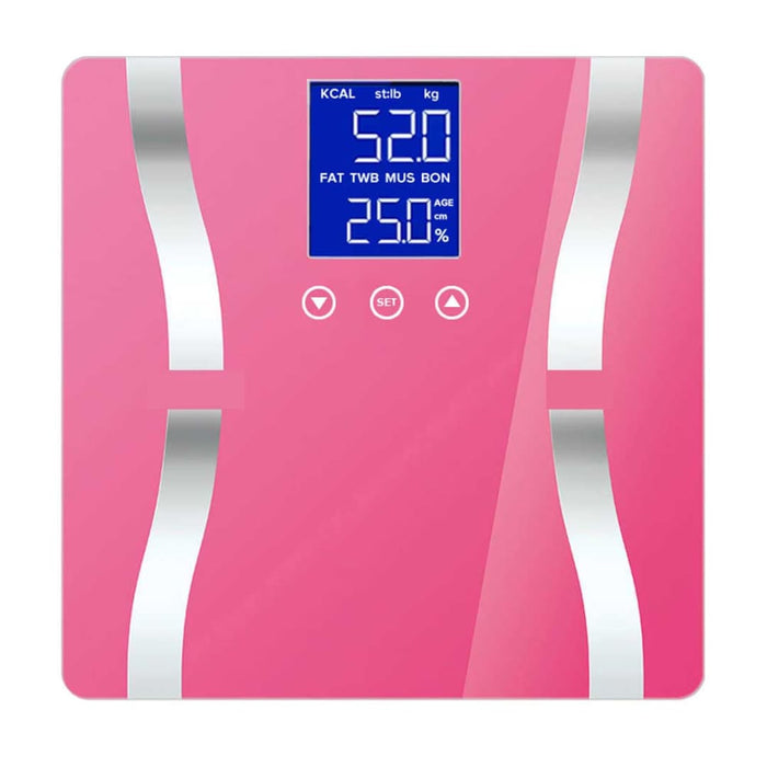 2x Glass Lcd Digital Body Fat Scale Bathroom Electronic Gym