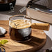 Glass Espresso Measuring Cup with Wood Handle