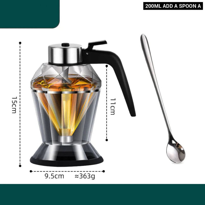 Glass Honey Dispenser with Diamond Shaped Container