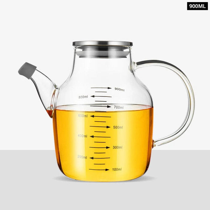 Glass Oil Pot with Steel Lid