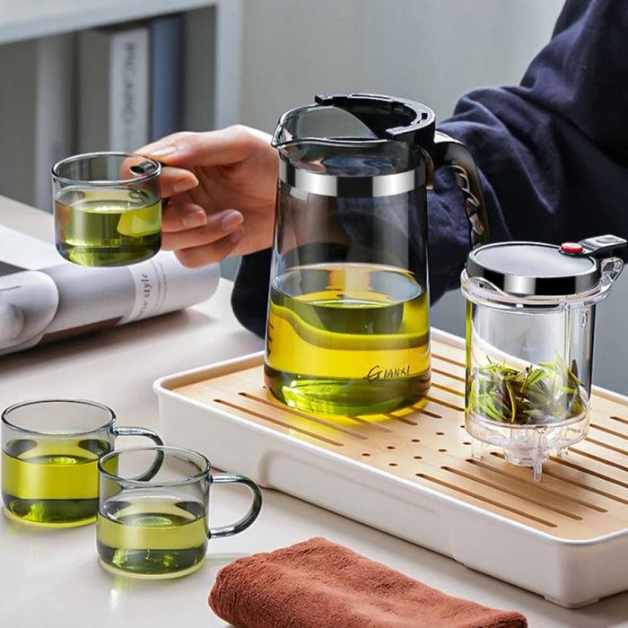 Glass Tea Pot With Infuser And Set