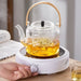 Glass Tea Pot Set With Bamboo Handle And Double Filter Liner