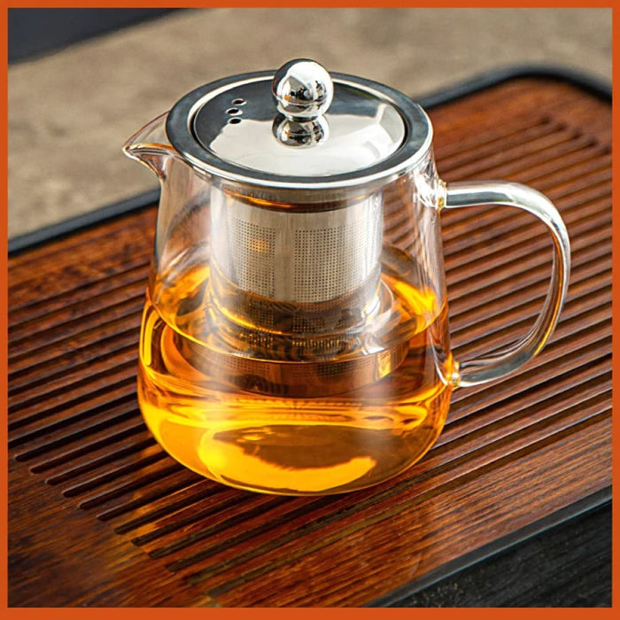 Glass Teapot With Filter For High Temperature Drinks