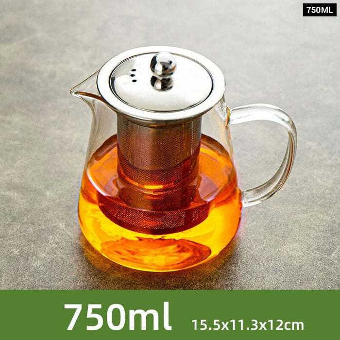 Glass Teapot With Filter For High Temperature Drinks