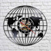 3d Globe Map of Earth Vinyl Record Led Wall Clock