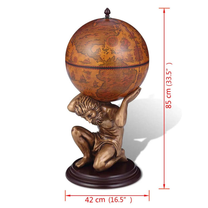 Globe Bar Wine Stand Atlas Design 42x42x85 Cm Xaokpn
