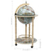 Globe Bar Wine Stand Eucalyptus Wood Blue Txbkbl