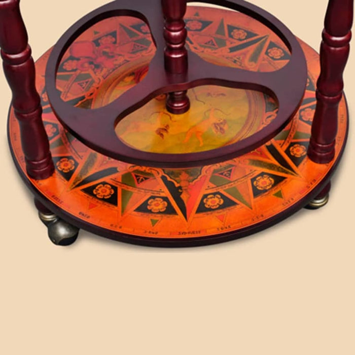 Globe Bar Wine Stand Eucalyptus Wood Lbiia