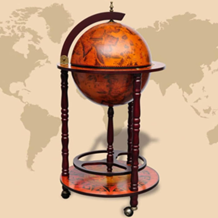 Globe Bar Wine Stand Eucalyptus Wood Lbiia