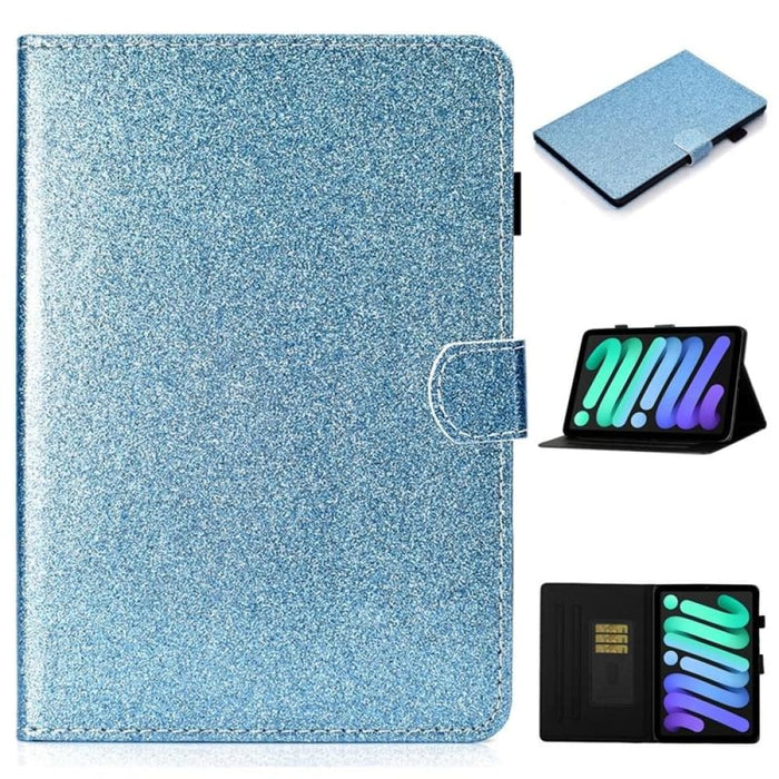 Glossy Glitter Powder Horizontal Flip Leather Tablet Case