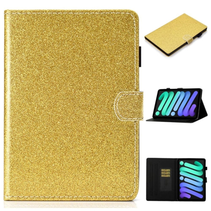 Glossy Glitter Powder Horizontal Flip Leather Tablet Case