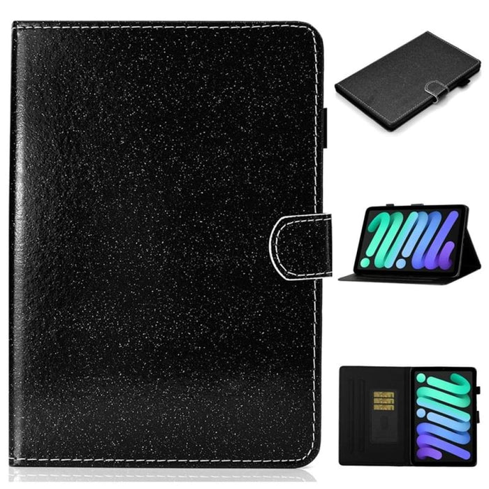 Glossy Glitter Powder Horizontal Flip Leather Tablet Case