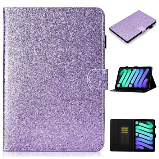 Glossy Glitter Powder Horizontal Flip Leather Tablet Case