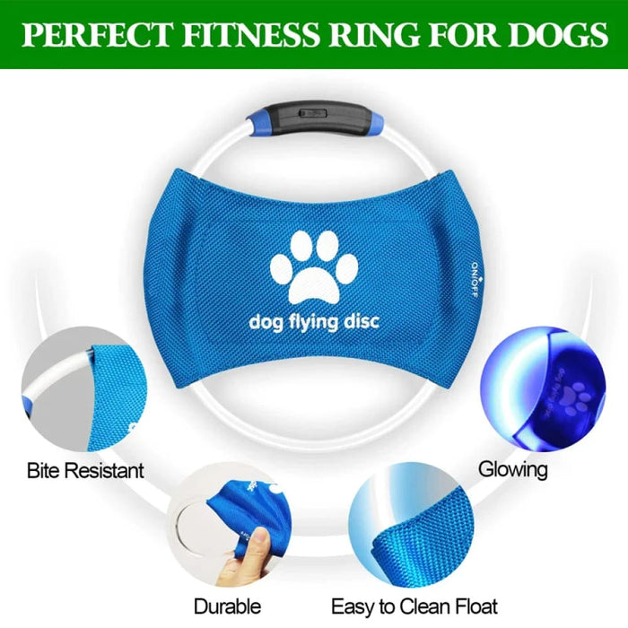 Glow in the Dark Dog Flying Disc Durable Rechargeable