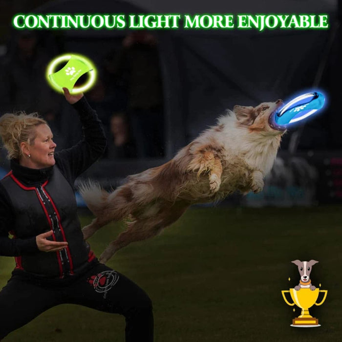 Glow in the Dark Dog Flying Disc Durable Rechargeable