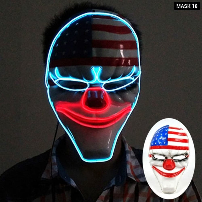 Glowing Cosplay El Wire Neon Mask Scary Skull Masquerade