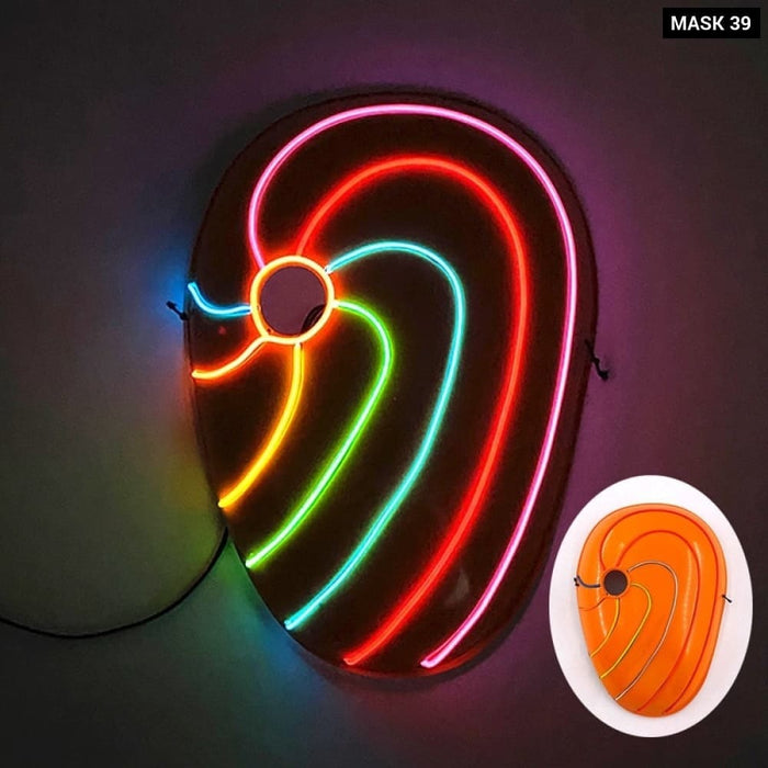 Glowing Cosplay El Wire Neon Mask Scary Skull Masquerade