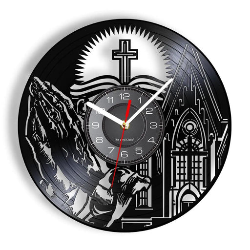 Gods Time Scripture Cross Wall Clock