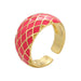Gold Colour Round Geometry Thick Rings Adjustable Dripping