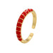 18k Gold Plated Finger Rings Slim Neon Enamel Cuff Ring