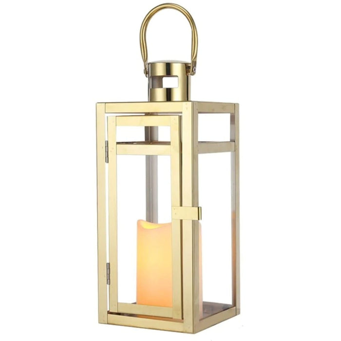 Gold Stainless Steel Candle Holder Lanterns for Indoor