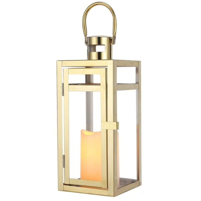 Gold Stainless Steel Candle Holder Lanterns For Indoor