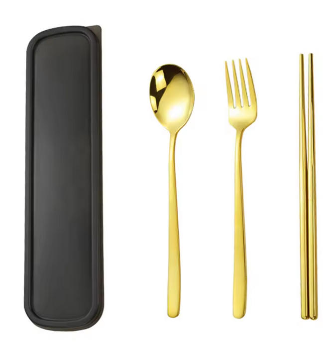 3 Piece Portable Utensil Set Fork Spoon Chopsticks