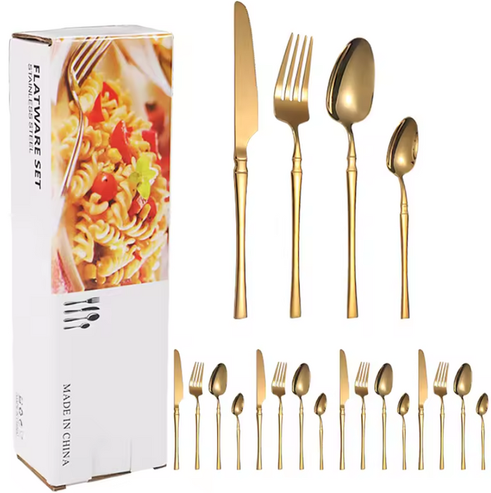 20 Piece Stainless Steel Hotel Tableware Set