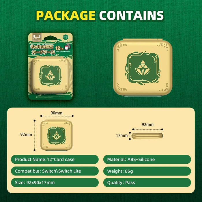 Golden - green Cassette Box 12 Card Case Compatible