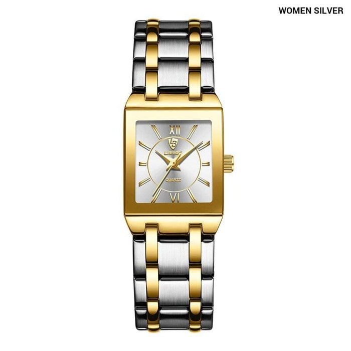 Golden Quartz Wristwatches for Female Male Fashion 30m